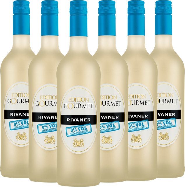Württembergische WZG Edition Gourmet Rivaner alkoholfreier Weißwein 0,0 % vol Müller-Thurgau 6 x 0,75 l - Bild 1