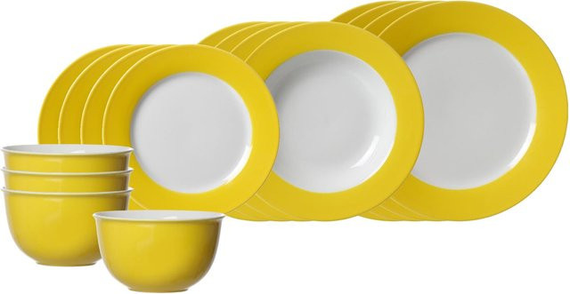 Ritzenhoff & Breker Einsteiger-Set Doppio aus Keramik in Gelb, 16er Set - Bild 1