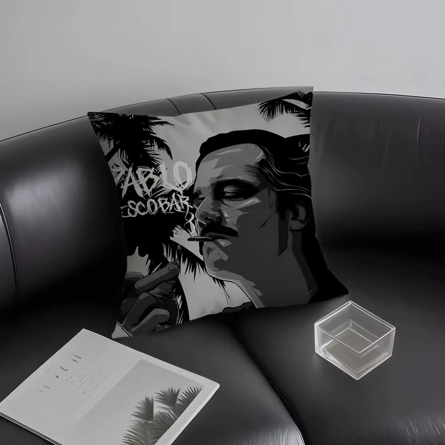 Pablo Escobar Hot Kissenbezug in Weiß, quadratisch, B/T: 30 x 30 cm - Bild 3