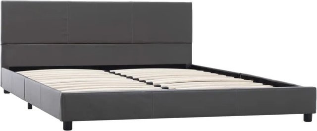 vidaXL Bettgestell in Grau aus Kunstleder mit modernem Design, B/T/H: 160 x 200 x 65 cm - Bild 1