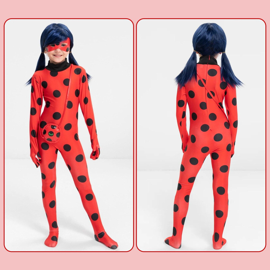 Dicha Miraculous Ladybug Kostüm Ladybug Cosplay Overall Set 8-9 Jahre - Bild 3