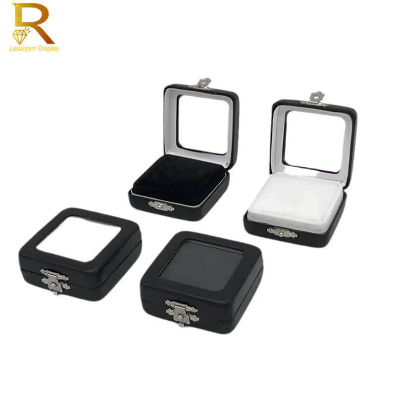 Lesaiyarr Diamant Display Box aus PU Leder für Edelsteine und Perlen, Organizer für Schmuck und Anhänger, Schwarz und Weiß - Bild 3