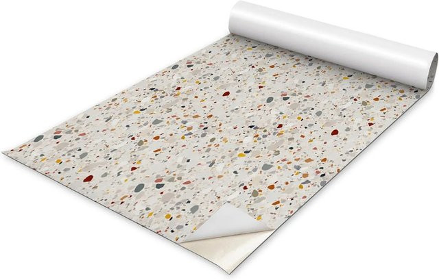 Tulup Möbelfolie Terrazzo-Mosaik in Beige, selbstklebend und matt, B: 75 cm, L: 150 cm - Bild 1