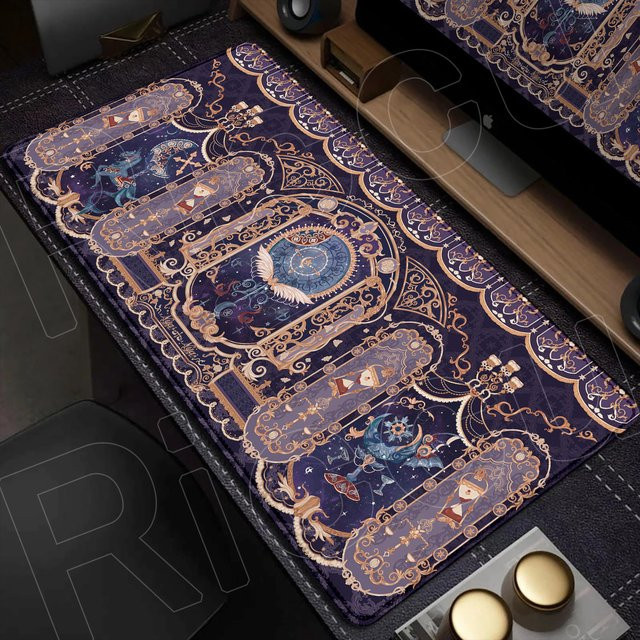 Riccu XXL Schreibtischunterlage Gaming Angel Demon Tarot Design, rutschfestes Mauspad in Multicolour, B/T: 80 x 40 cm - Bild 1