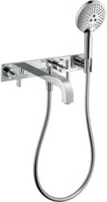 Hansgrohe Axor Citterio Wannenarm mit 3-Loch-Fertigmontageset und Kreuzgriffen in Chrom - Bild 1