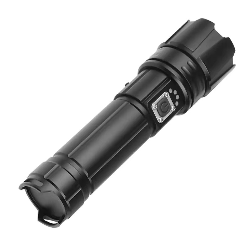 ESMARTER Taktische LED-Taschenlampe mit Laser-Docht, wiederaufladbar, Schwarz - Bild 4