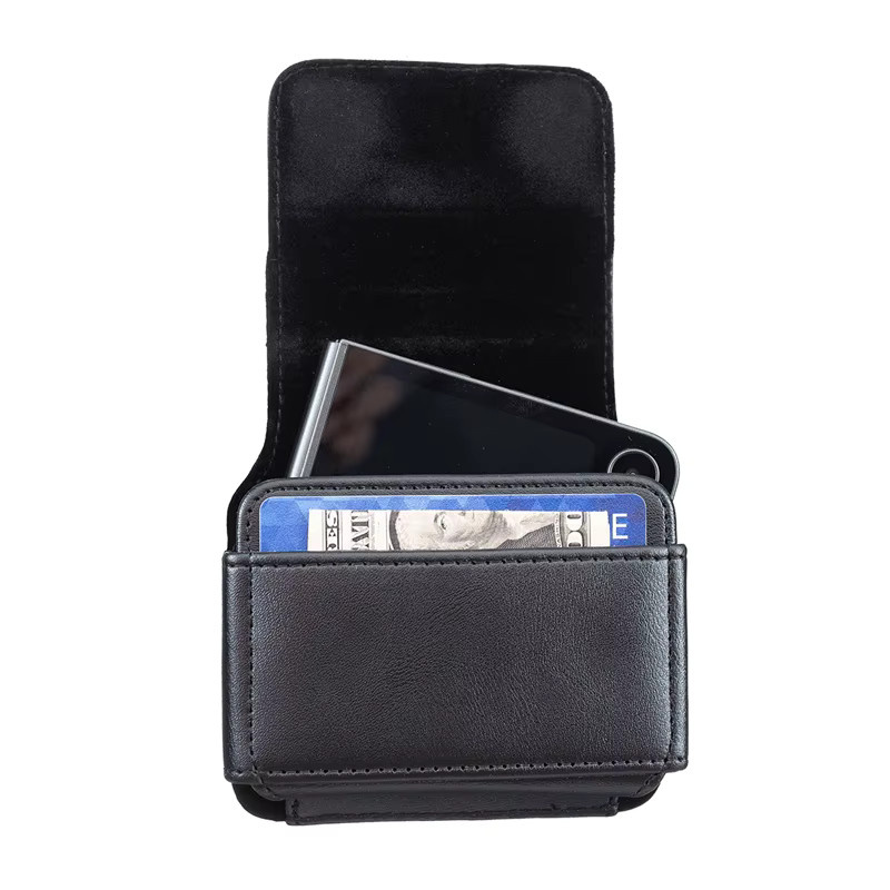 Universelle Hüfttasche für faltbare Smartphones kompatibel mit Samsung Galaxy Z Flip7, Z Flip7 se, Flip 6, Flip 5 und Motorola Razr 60 Ultra, 50 Ultra, 50, 40 in Schwarz oder Braun - Bild 4