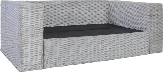 vidaXL 2-Sitzer-Sofa aus Polyrattan mit Polstern in Grau und Weiß für Garten und Wohnzimmer - Bild 1