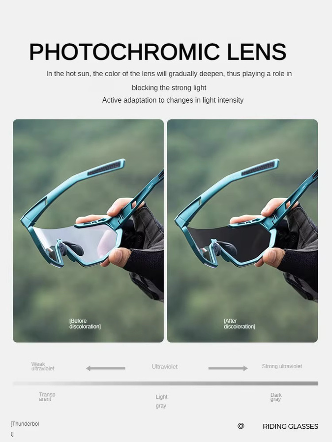 Xunting Radsport Sonnenbrille, Vollrand, weiß, unisex, polarisiert - Bild 3