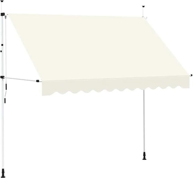 vidaXL Einziehbare Markise handbetrieben in Cremeweiß, Breite: 300 cm, Ausladung: 120 cm - Bild 1
