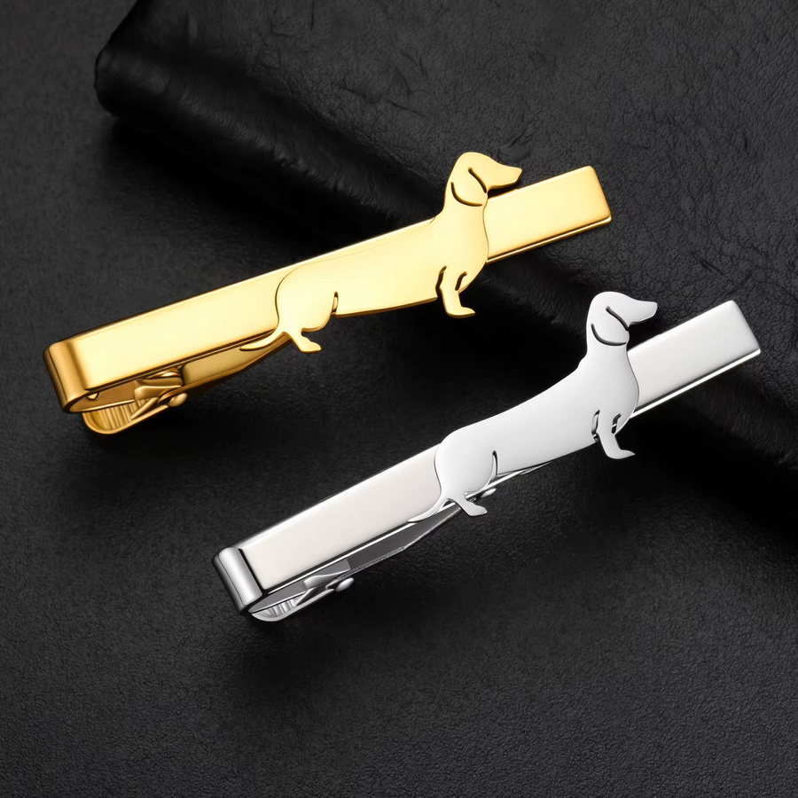 Cazador Krawattenklammer Dackel, Edelstahl, Gold, Unisex - Bild 3