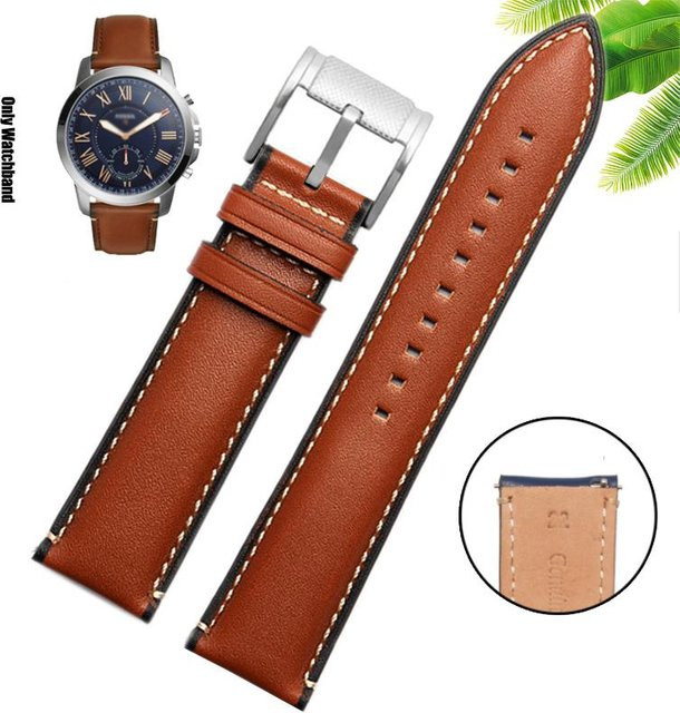 Fossil Uhrenarmband Leder, brown, Herren, 22mm - Bild 1