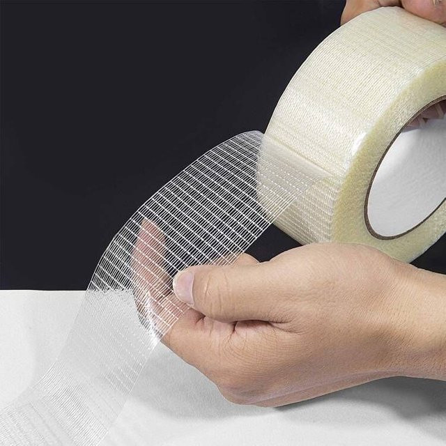 TCF PACK Transparentes Filamentband Bidirektionales Gitterband Hochbelastbares Verpackungsband aus Kunststoff - Bild 1