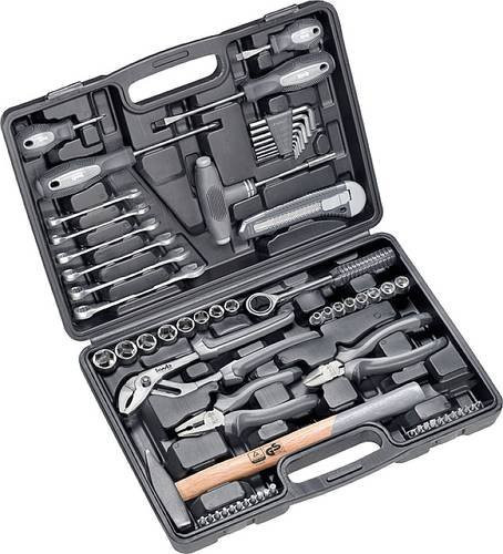 kwb Werkzeugkoffer aus Hartkunststoff in Schwarz mit 63-teiligem Werkzeug-Set - Bild 1