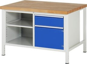Rau Werkbank höhenverstellbar 8461A2 mit 1 Schublade und 1 Tür, B/T/H: 125,0 x 90,0 x 84,0-104,0 cm - Bild 1