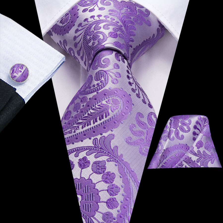 Hi-Tie Krawatten-Set, Helllila, Seide, Herren - Bild 1