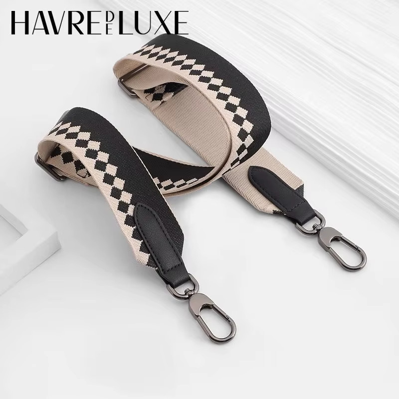 havredeluxe Schultergurt Canvas, Schwarz Grau, Damen - Bild 2