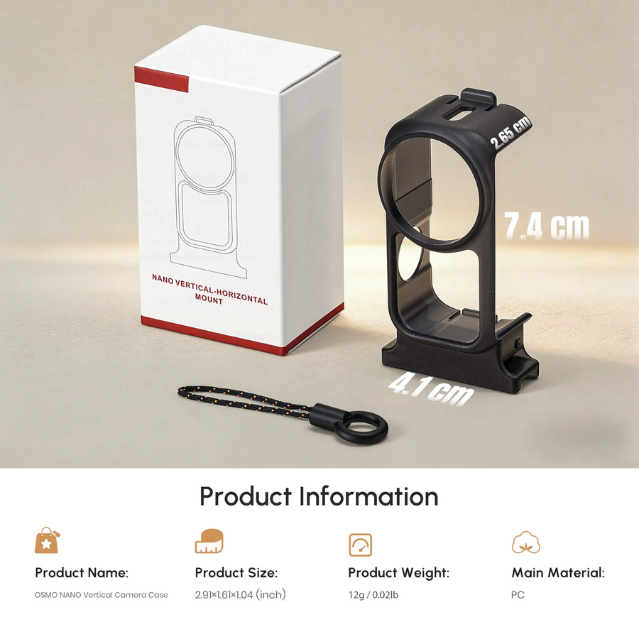 STARTRC Schutzkäfig für DJI Osmo Nano in Schwarz mit horizontalem und vertikalem Schutzrahmen, 1/4-Zoll-Stativgewinde und Cold Shoe - Bild 6