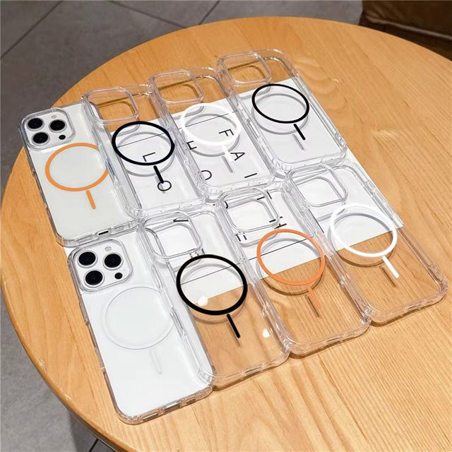 Transparente MagSafe Schutzhülle aus Hart-PC für iPhone 11 bis iPhone 17 Pro Max, ultraschlanke magnetische Handyhülle in Schwarz und Transparent - Bild 1