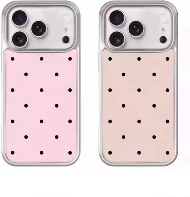 DecoPhone Handyhülle Advanced Korean Ins Black Wave Point für iPhone 11 bis iPhone 17 Pro Max AIR PLUS Y2K Cover in Schwarz und Pink - Bild 1