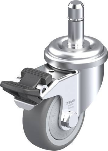 Blickle LRA-TPA 50KF-FI-ES Lenkrolle mit Feststeller in Grau und Silber, Rad-Durchmesser: 50 mm, Tragfähigkeit: 50 kg - Bild 1