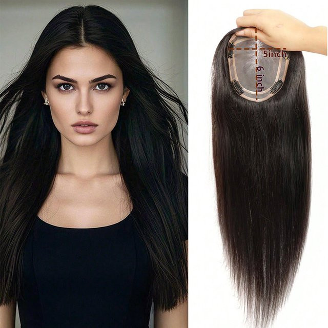 CC YOUNG Echthaar-Topper für Damen, Clip-in-Haarteile - Bild 1