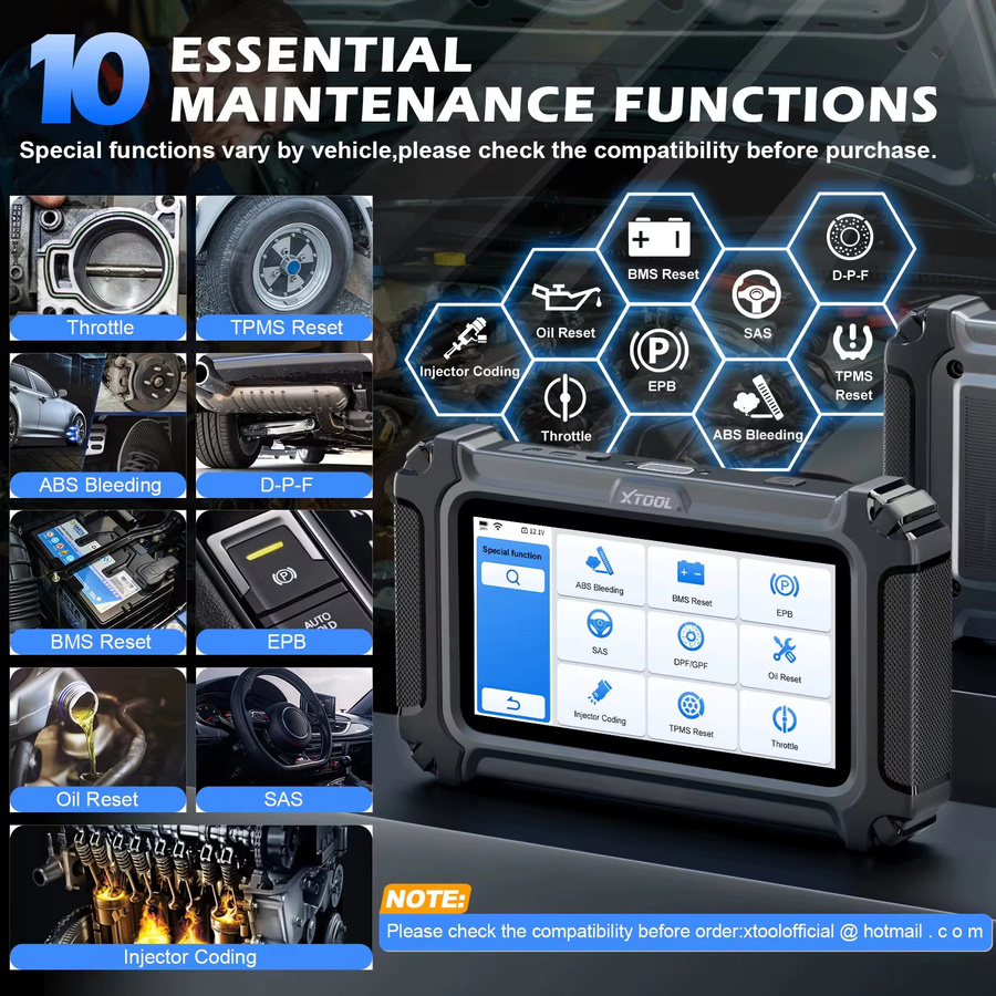 XTOOL D5 OBDII-Scanner Diagnosegerät für Getriebe, ABS, Airbag, Motor und EPB mit CAN FD und AutoAuth Unterstützung in Schwarz - Bild 3