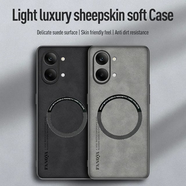 Luxuriöse Retro-Schafsleder-Schutzhülle für Xiaomi POCO X8 Pro Max X7 F8 Ultra F7 M8 Pro M7 mit Magnetfunktion in Gelb - Bild 1