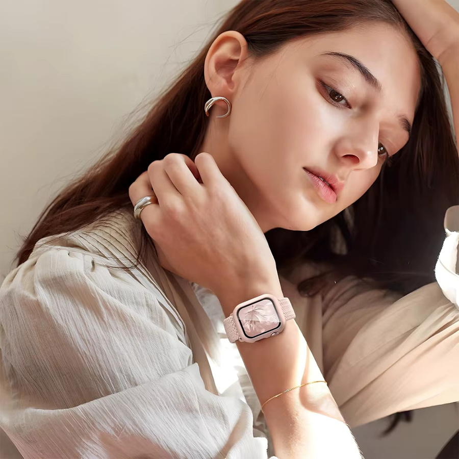 samusak Uhrenarmband und Schutzhülle, Nylon, Roségold, Unisex - Bild 3