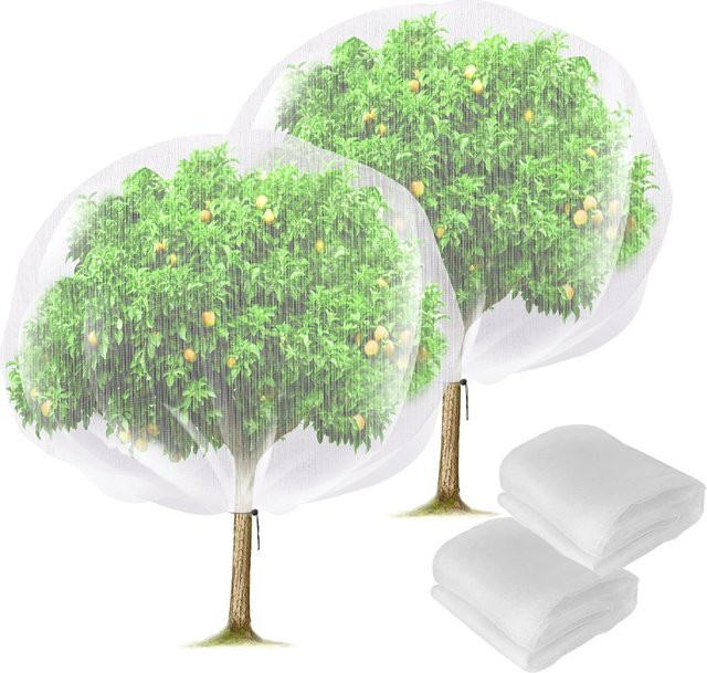 Transparente Baumnetzabdeckung mit Reißverschluss und Kordelzug als Insektennetz und Vogelbarriere für deinen Garten in Weiß - Bild 1