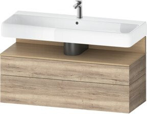 Duravit Waschtischunterschrank Qatego in Braun Matt mit integrierter Beleuchtung und internen Schubladen, Wandmontage, B/T/H: 119 x 47 x 59 cm - Bild 1