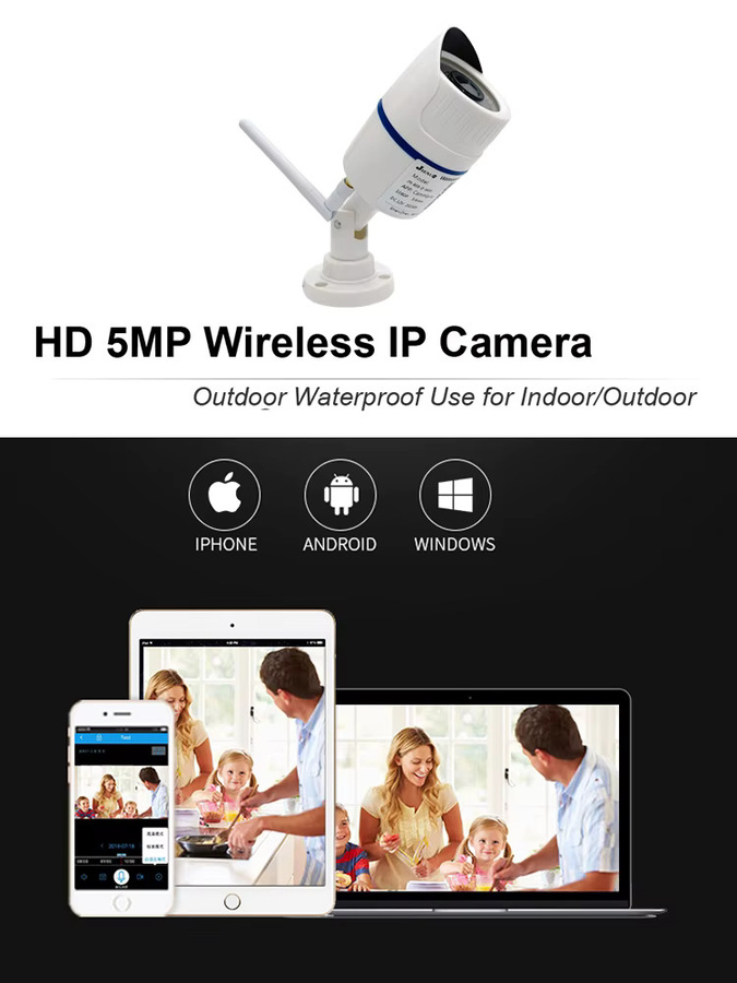 JIENUO 5MP IP-WLAN-Außenkamera in Weiß mit Nachtsicht, menschlicher Bewegungserkennung und Audio für die Sicherheitsüberwachung - Bild 4