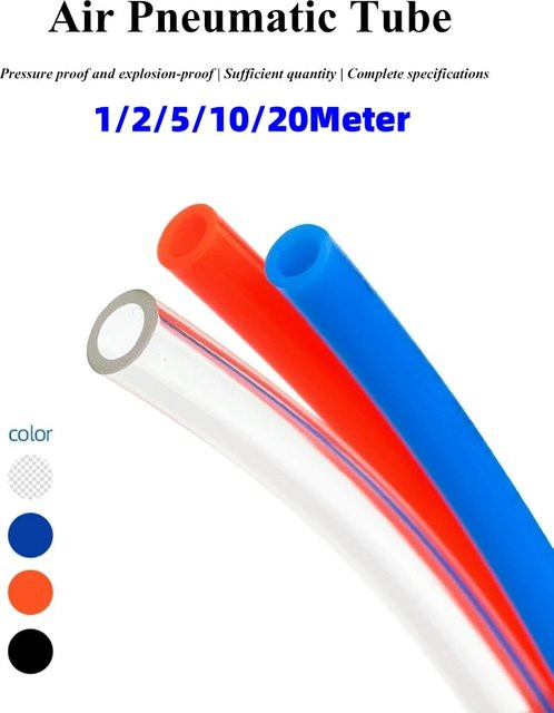 RIERPSI Polyurethanschlauch für Pneumatik und Kompressor, Schwarz, Durchmesser: 4 mm bis 12 mm - Bild 1