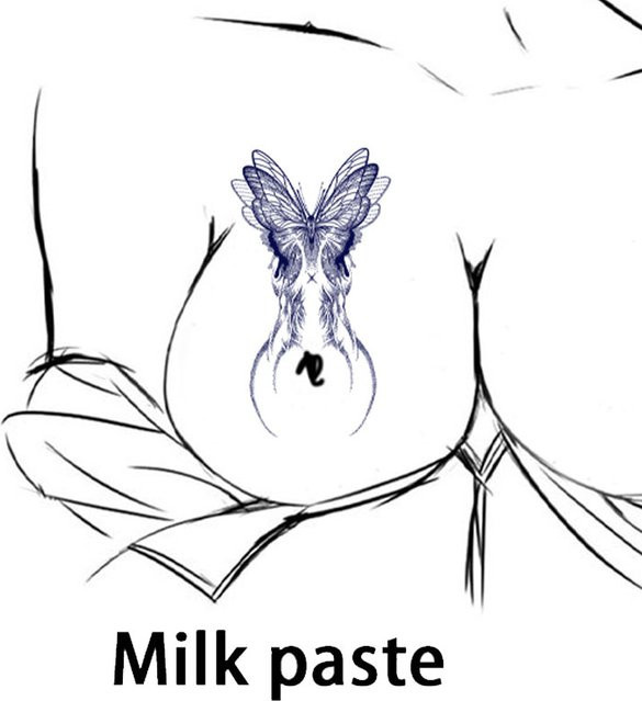 Kräutersaft Schmetterlingsmuster Tattoo Aufkleber, wasserfest - Bild 1