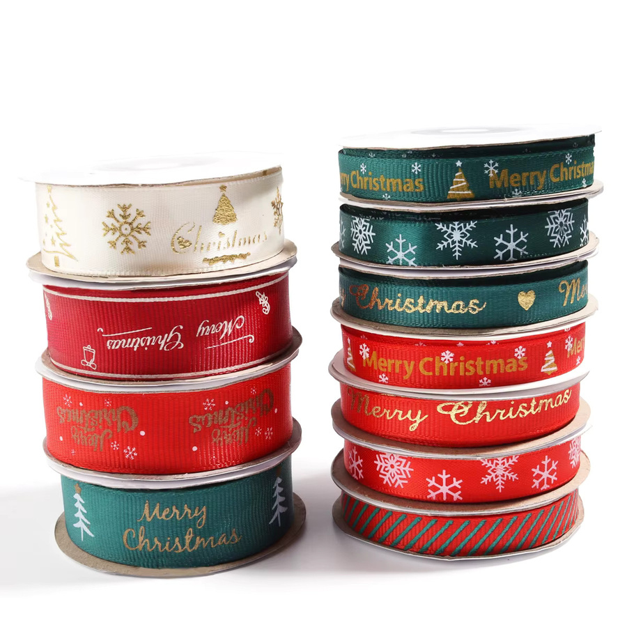 Linsoir Beads Weihnachtsband aus Polyester in Mehrfarben für handgefertigte Weihnachtsdekoration und Geschenkverpackungen, 10 Yards pro Rolle - Bild 5