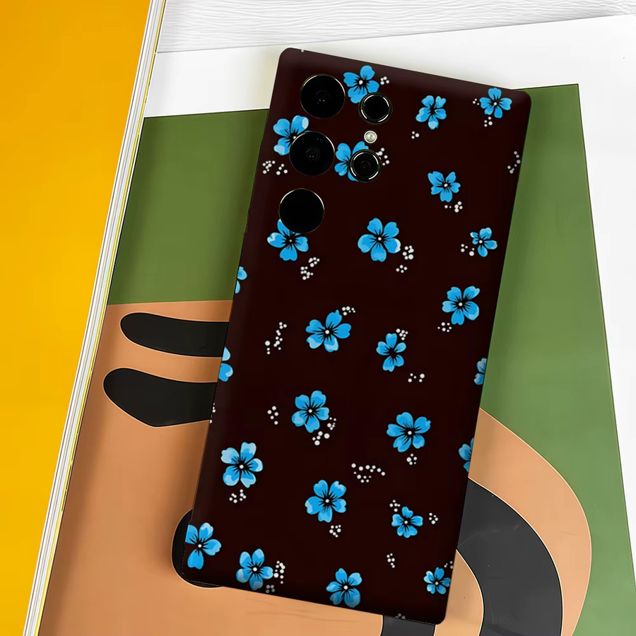 Stoßfeste Handyhülle mit blauem Retro-Blumenmuster für Samsung Galaxy S26 S25 S24 S23 Ultra Plus, robuste Doppelschicht-Schutzhülle - Bild 4