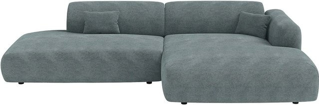 Maison Céphy Sofa Pogni in Blau, L-Form mit Cord-Bezug, Breite: 300 cm - Bild 1