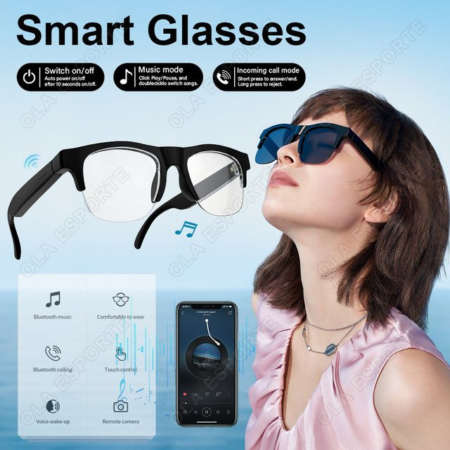 Ola Esporte Smartglasses, Vollrand, Kunststoff, black, Unisex - Bild 1