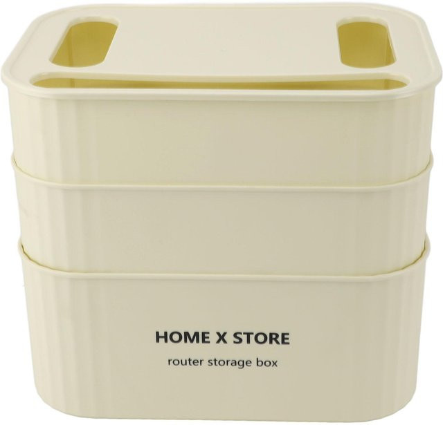 OutsideWorld WLAN-Router Aufbewahrungsbox zur Kabelmanagement-Lösung in Beige - Bild 1
