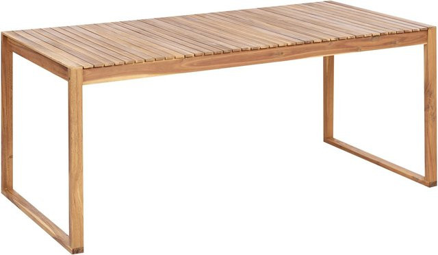 Beliani Gartentisch SASSARI II aus Akazienholz in Heller Holzfarbe, B/T/H: 180 x 90 x 75 cm - Bild 1
