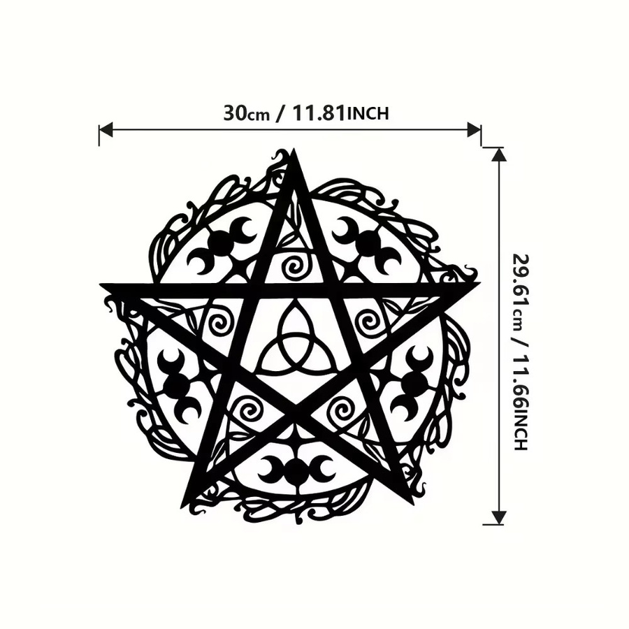 CIFBUY Pentagramm-Wandkunstdekoration aus Metall in Schwarz – Moderne geometrische Sternskulptur zur Heimdekoration - Bild 7