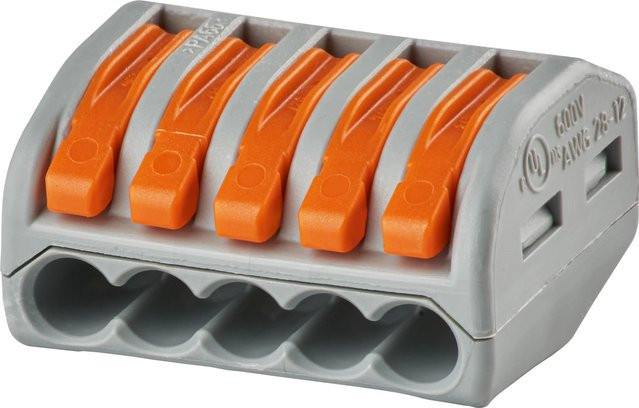 Wago Verbindungsklemme 4 mm² 5-polig Grau-Orange 40 Stück - Bild 1