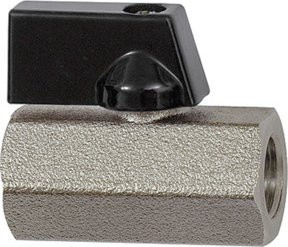 Riegler Mini-Kugelhahn valve line aus Messing mit Drehgriff, Farbe Silber, G 1/2 IG - Bild 1
