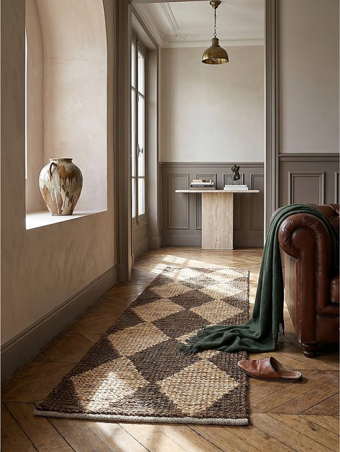 Läufer Kadima Design Rauten Braun aus Jute und Baumwolle B/T: 80 x 230 cm - Bild 1