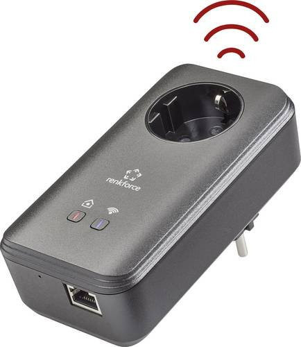 Renkforce PL600D WiFi Powerline WLAN Einzel Adapter RF-3385556 Schwarz mit 500 MBit/s und Ethernet/LAN - Bild 1