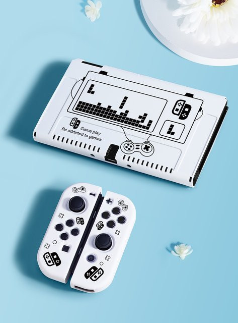 Tragbare und trennbare Schutzhülle für Nintendo Switch OLED in Weiß - Bild 1