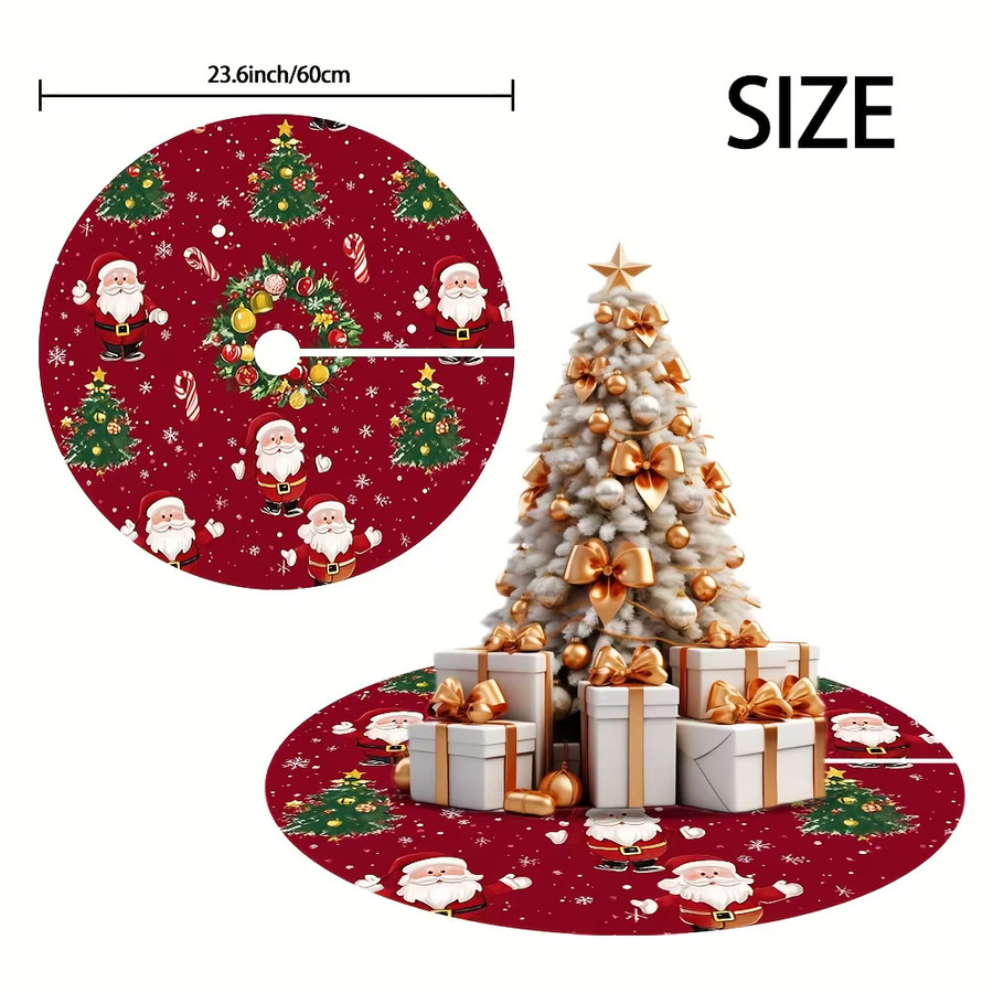 VIKAMA Weihnachtsbaum-Kleid mit Weihnachtsmann und Schneeflocken in Rot - Bild 2