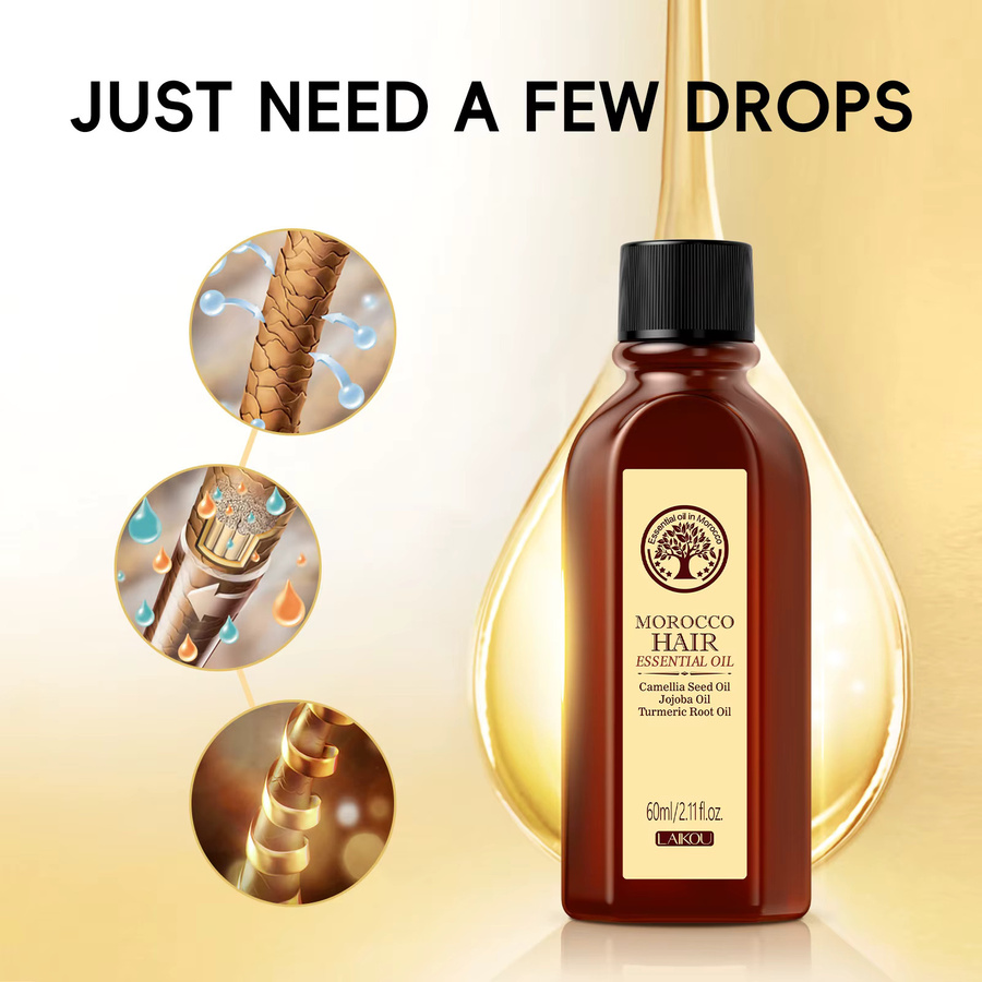 LAIKOU Marokko-Haaröl, 60 ml, für trockenes und strapaziertes Haar - Bild 5