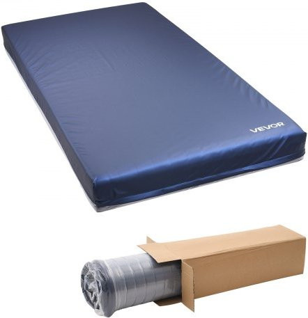 VEVOR Pflegematratze aus medizinischem Doppelschicht-Schaumstoff, wasserdicht mit PU-Lederbezug, Perlblau, B/T/H: 91,4 x 203,0 x 15,3 cm - Bild 1