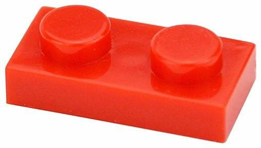 MagicMonkey Bausteine 1x2 Punkte, rot, 100-teiliges Set - Bild 1